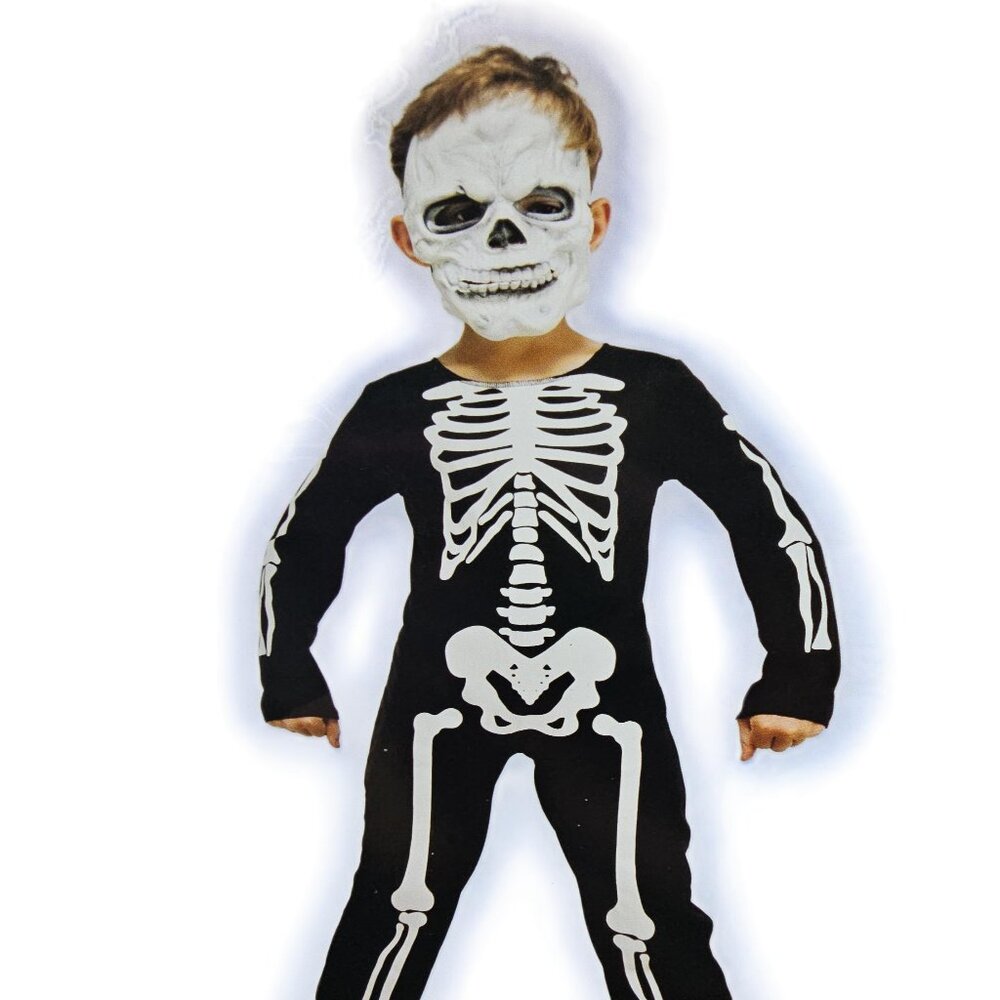 Skelebones Skeleton Bones Boys Dress Up Costume ,  NWT